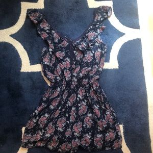 Blue and Red Paisley Romper